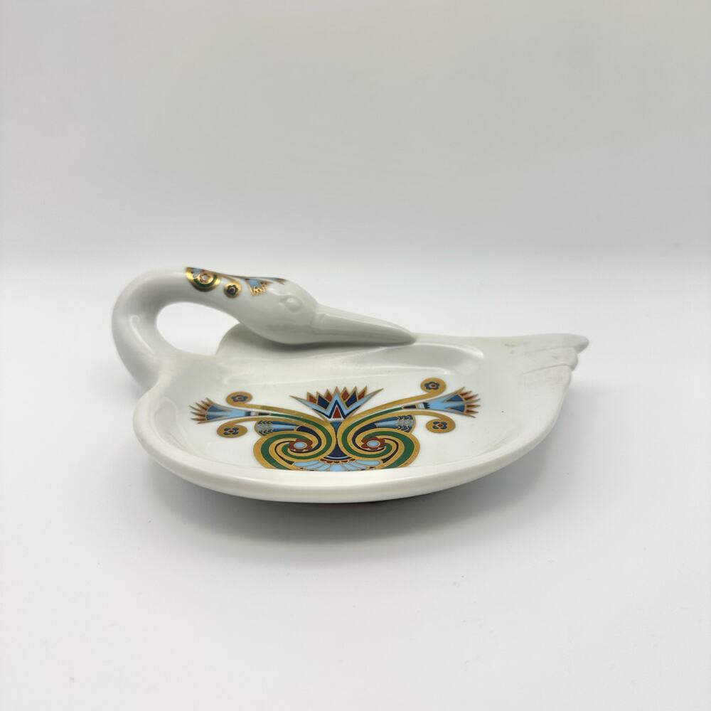 Elizabeth Arden Treasures of the Pharaohs Delicate Painted Swan Trinket Dish
